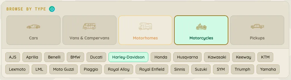 Browse by vehicle type