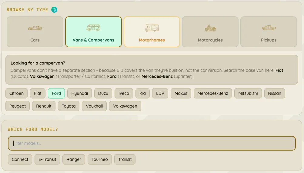 Explorer model search